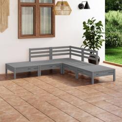 vidaXL Set mobilier de grădină, 5 piese, gri, lemn masiv de pin (3082639) - vidaxl