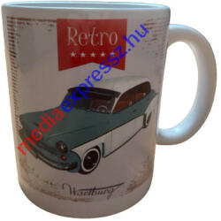 Retro autós (kék Wartburg) bögre
