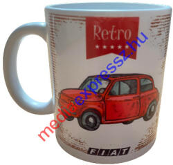 Retro autós ("kopott" Fiat) bögre
