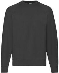 Fruit of the Loom Uniszex Pulóver Hosszú ujjú Fruit of the Loom Sweatshirt Raglan - 2XL, Fekete