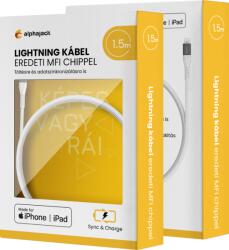 Alphajack Lightning iPhone kábel 1.5m Type-C fejjel MFi Alphajack (CL15-WG) fehér/szürke