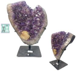  Ametist cu Calcit Druzy Spartura Bruta Naturala Brazilia cu Suport - 32x24x15 cm - Unicat