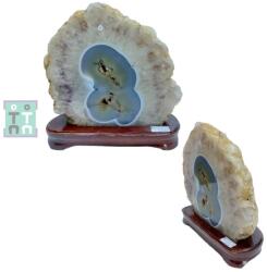  Felie Agata Dungata Druzy Natural cu Suport - 25x24x10 cm - Unicat