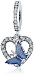 BeSpecial Charm argint 925 inimioara cu fluturas albastru - Be in Love PST0142 (PST0142)