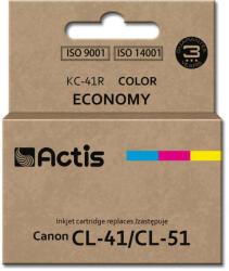 ACTIS Cartus Imprimanta ACTIS COMPATIBIL KC-41R for Canon printer; Canon CL-41/CL-51 replacement; Standard; 18 ml; color (KC-41R)