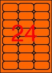 APLI etikett címke 64x33, 9 mm kerekített sarkú neon narancs 480 etikett/csomag (LCA2871)
