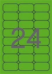 APLI etikett címke 64x33, 9 mm kerekített sarkú neon zöld 480 etikett/csomag (LCA2873)