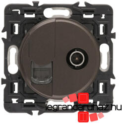 Legrand Céliane TV csatlakozóaljzat + RJ45 Cat. 6 UTP aljzat, grafit CG067382U -CS (CG067382U-CS)