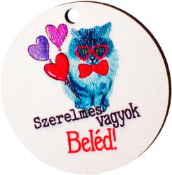  5db. "Szerelmes vagyok Beléd" feliratos dekor tábla 5cm (GV03-20)