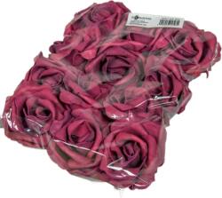  Polifoam rózsa fej virágfej habvirág 8 cm bordó habrózsa