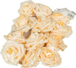  Polifoam rózsa fej virágfej habvirág 7 cm világos barack habrózsa