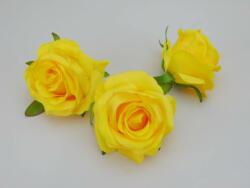  Rózsa selyemvirág fej 6 cm - Sárga 201