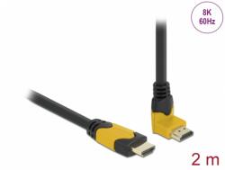Delock Cablu Ultra High Speed HDMI 8K60Hz/4K240Hz drept/unghi 90 grade sus T-T 2m Negru/Galben, Delock 86989 (86989)