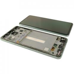 Samsung A528B Galaxy A52s 5G Előlap Keret+LCD Kijelző+Érintőüveg, Világoszöld, Light Green (GH82-26861E, GH82-26863E, GH82-26909E, GH82-26910E) Gyári, Service Pack
