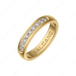  BALCANO - Diadema / Nemesacél eljegyzési gyűrű 18K arany bevonattal és cirkónia drágakövekkel / 64 mm