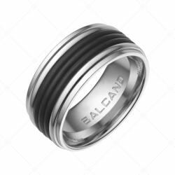 BALCANO - Galaxy / Nemesacél gyűrű kaucsuk berakással / 58 mm