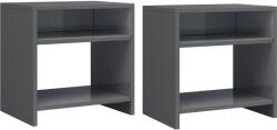 vidaXL Noptiere, 2 buc. , gri lucios, 40 x 30 x 40 cm, PAL (800026)