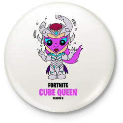 printfashion Cube Queen - Fortnite Season 8 - Kitűző, hűtőmágnes - Fehér (5800051)