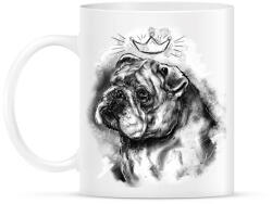 printfashion angol bulldog koronaval - Bögre - Fehér (5703242)