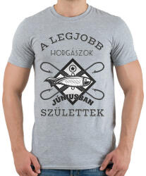 printfashion Horgász június - Férfi póló - Sport szürke (5731637)