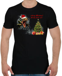 printfashion Egy Raptor Karácsonya - Férfi póló - Fekete (5760943)