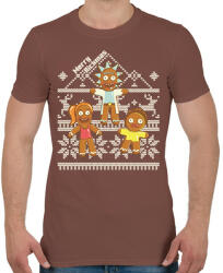 printfashion Merry Rickmas mézeskalács - Férfi póló - Mogyoróbarna (5713285)