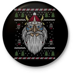 printfashion Karácsonyi csúny minta - viking - Kitűző, hűtőmágnes - Fekete (5723407)