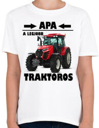 printfashion Apa a legjobb traktoros - Gyerek póló - Fehér (5779630)
