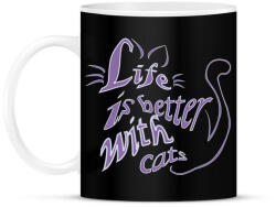 printfashion life is better with cats - Bögre - Fekete (5724464)