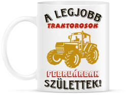 printfashion Traktoros szülinapja február - Bögre - Fehér (5750553)