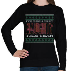 printfashion Karácsonyi csúnya minta - rossz voltam idén - Női pulóver - Fekete (5722851)