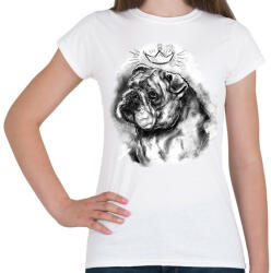 printfashion angol bulldog koronaval - Női póló - Fehér (5702672)