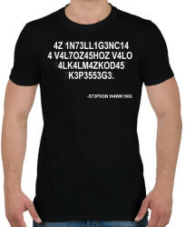 printfashion Intelligencia - Stephen Hawking - Férfi póló - Fekete (5773279)