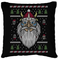 printfashion Karácsonyi csúny minta - viking - Párnahuzat, Díszpárnahuzat - Fekete (5723350)