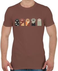 printfashion Cica mancsok - Férfi póló - Mogyoróbarna (5790443)