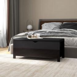 vidaXL Cutie depozitare cu pernă, negru extralucios, 105x40x45 cm, lemn (326775)