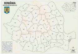  Hartă de perete România cu delimitarea județelor