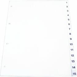 Optima Index plastic gri, numeric 1-31, A4, 120 microni, Optima