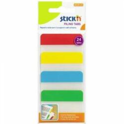 Hopax Stick index plastic transp. cu margine color 38 x 51 mm, 4 x 20 file/set, Stick"n - 4 culori neon