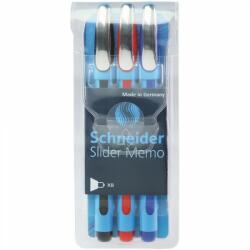 Schneider Pix fara mecanism 1.4mm cu rezerva interschimbabila Schneider Slider Memo XB rubber grip cu accesorii metalice - negru|rosu|albastru