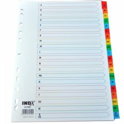 Optima Index carton alb Mylar alfabetic A-Z, margine PP color, A4, 190g/mp, Optima