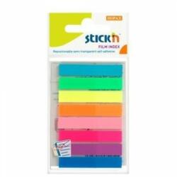 Hopax Stick index plastic transparent color 45 x 8 mm, 8 x 20 file/set, Stick"n - 8 culori neon