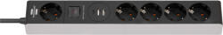 brennenstuhl 5 Plug + 2 USB 5 m Switch (1159780615)