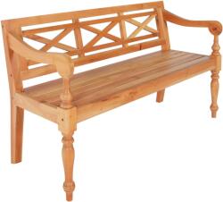 vidaXL Bancă Batavia, maro deschis, 123 cm, lemn masiv mahon (337078)