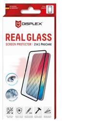 Displex képernyővédő üveg (3D full cover, íves, 10H, kék fény elleni védelem + felhelyezést segítő keret) FEKETE Apple iPhone 12, Apple iPhone 12 Pro (01464)