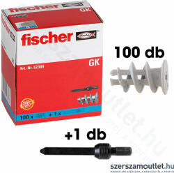 Fischer GK 22 Gipszkarton dübel 22mm [100db/doboz] + GKW Szerelőszerszám (52389) (52389_doboz)