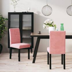 vidaXL Scaune de sufragerie, 2 buc. , roz, catifea (336843)