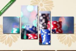 Többrészes Vászonkép, Premium Kollekció: A póker zsetonjai csillogó háttéren(125x70 cm, S02)