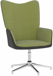 vidaXL Scaun de relaxare, verde deschis, catifea și PVC (327856)