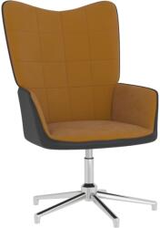vidaXL Scaun de relaxare, maro, catifea și PVC (327861)